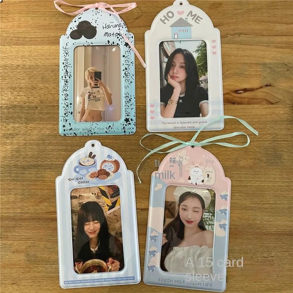 Protective Sleeve Idol Photocard Holder PVC Cartoon A5 Card Cover ABS Plastic Y2k Photos Protective Cover Idol Cards Collect