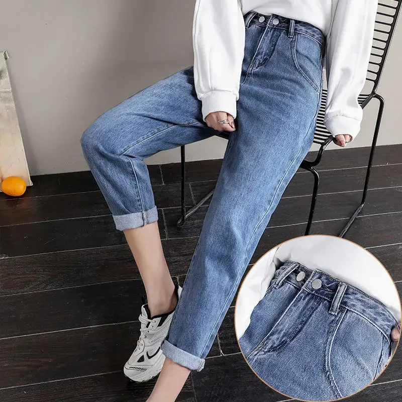 Celana Jeans Wanita Model Harem, Lurus, Longgar, Tipis, dan Serbaguna