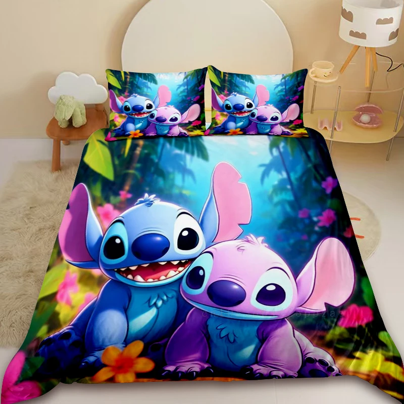 

Teens Stitch Duvet Cover Set Cartoon Bedding Set Quilt Cover Full King for Bedroom Decor Teens Best Gifts