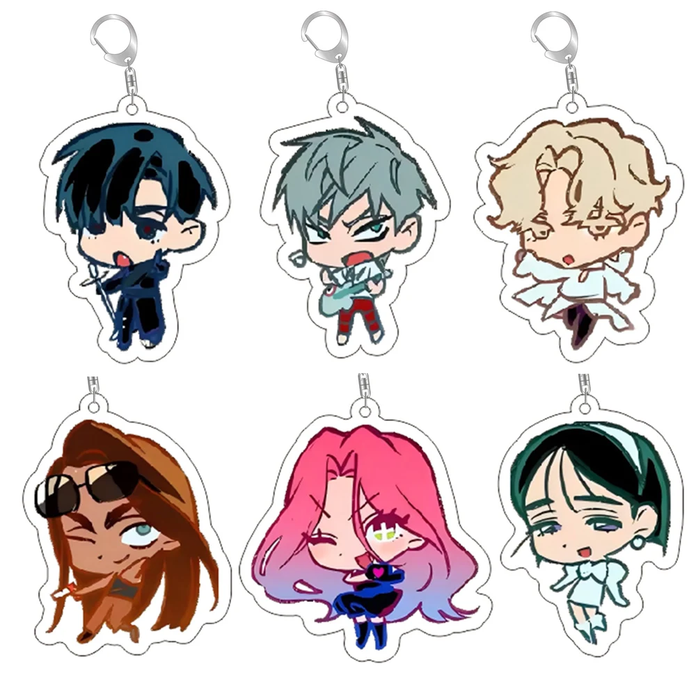 Anime Alien Stage Chibis Keychain Luka Ivan Till Mizi Hyuna Sua Key Ring Game Accessories  Backpack Pendant Prop Jewelry Gift