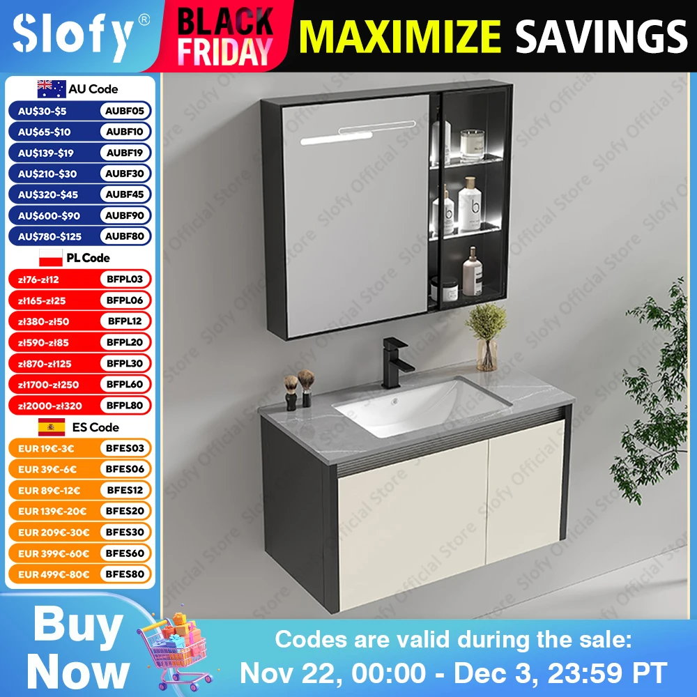 Multifunctional Modern Bathroom Vanity Mirror Cabinet With Grey Countertop Integrated Artistic Ceramic Sink Bathroom Furniture