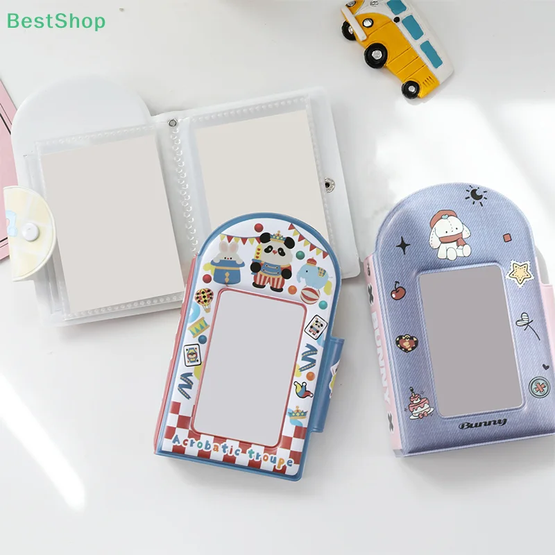 かわいいフォトアルバム 3 インチフォトカードホルダーアイドルカードバインダーコレクションブック 32 ポケットブックアルバムフォトカード収納ケース
