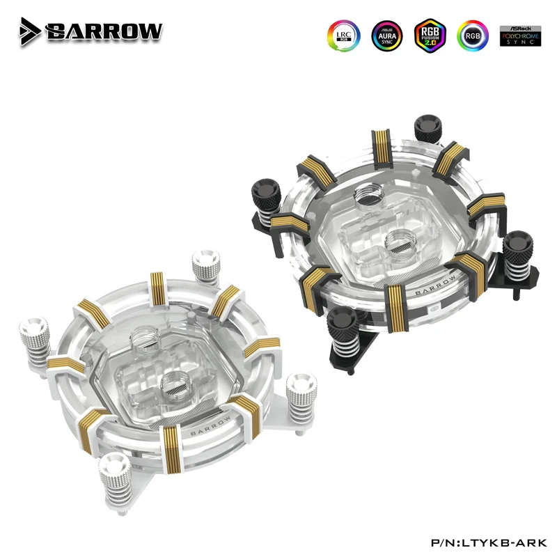 

Barrow Round Shape CPU Water Block for Intel LGA 1700/1800 Socket, 5V ARGB Energy Limited Edition,Black/White, LTYKB-AI