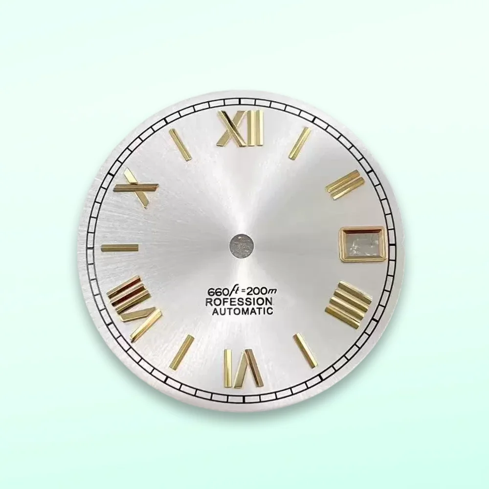 28.5mm S Dial Sunburst Dial Roman numerals Fit NH35 Japanese Automatic Movement Sunray Dial nh35 Watch Watch case