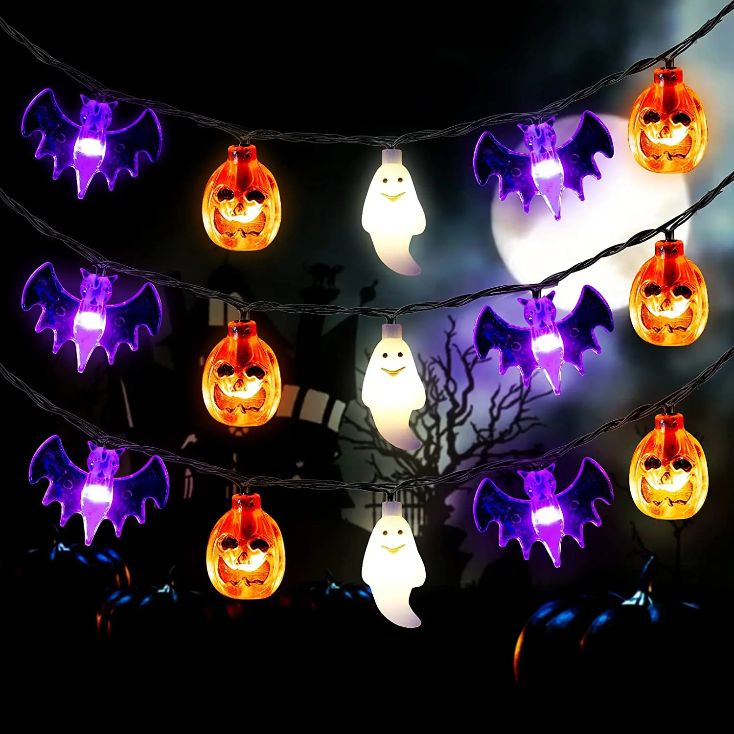 

Halloween String Lights Solar Operated 100 LEDs For Home Indoor Outdoor Thanksgiving Festival Costumes Party Decorations Festoon