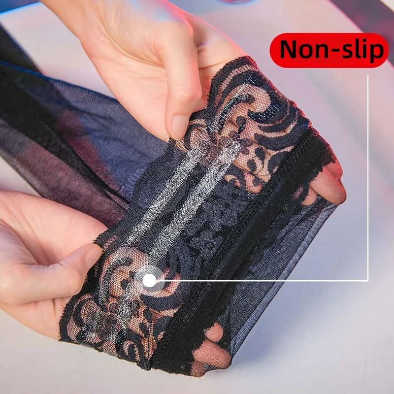 NEWJOINFUN Büyük Boy Kadın Artı Boyutu Çorap kaymaz Şeffaf Dantel Üst Seksi Uyluk Yüksek Uzun Çorap Büyük Çorap Büyük Boy