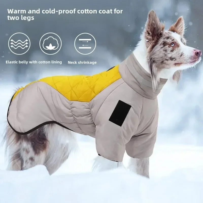 

Waterproof Large Dog Jacket Warm Dog Clothes Winter Coat French Bulldog Reflective Dog Cold Weather Coats Pet Snow Jacket