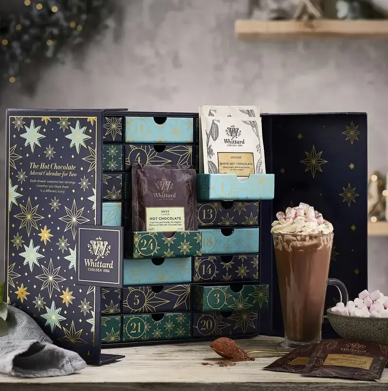 2025.Luxury Customized 24-Drawer Advent Calendar Empty Cardboard Box Best Selling Chocolate Gift Box Best Embossing Printing Han - Image 3