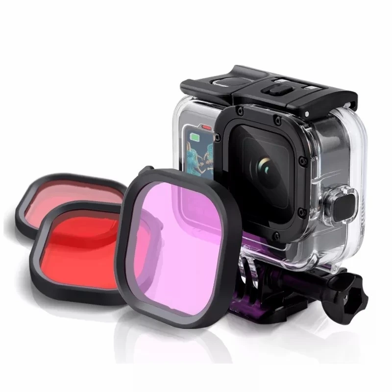 Zestaw Filtrów Magenta Snorkel Lens Czerwony Filtr Kolorowy Do 9/10 Do Hero 13 Black Super Suit Oryginalne Akcesoria do Obudowy