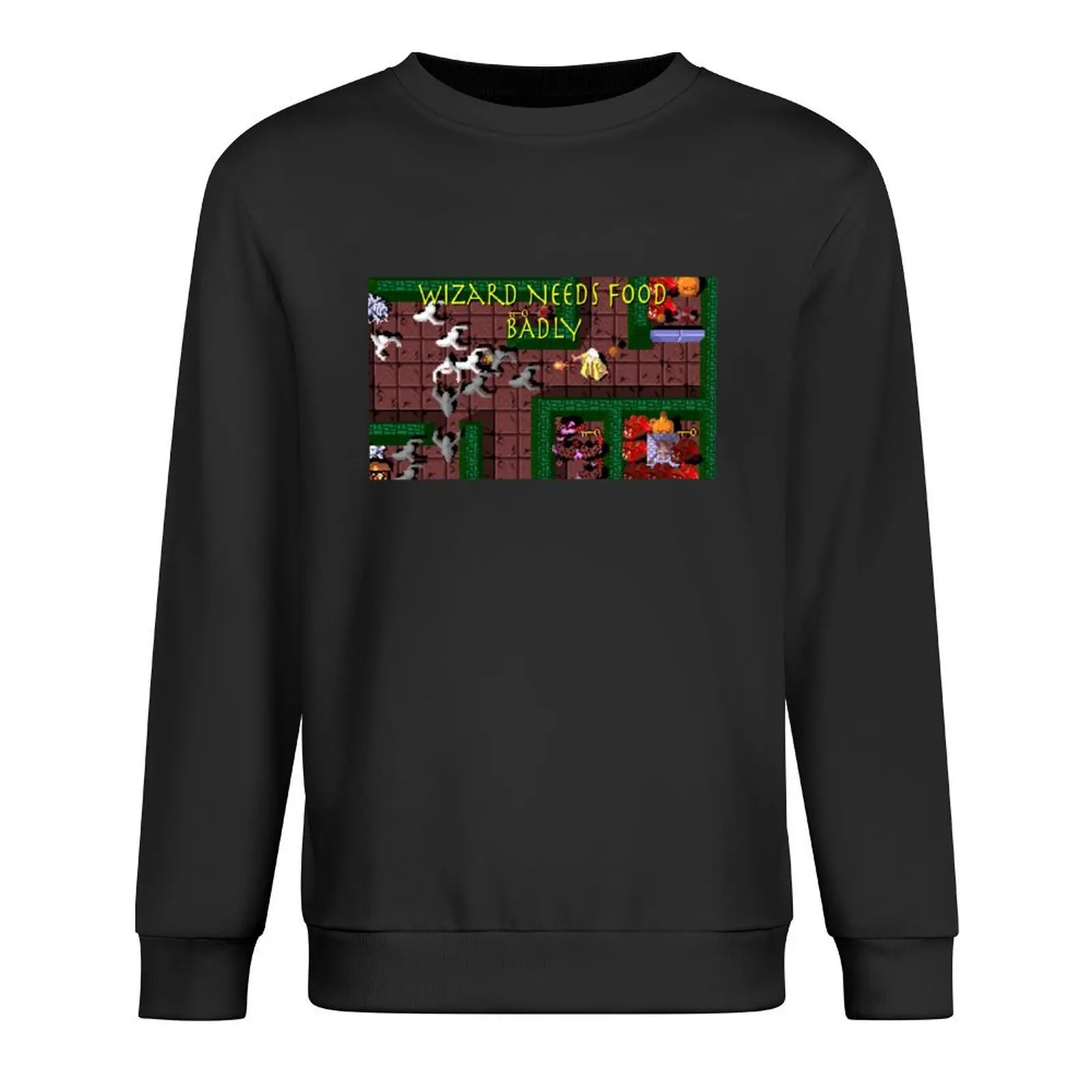 

Wizard Needs Food Badly - Gauntlet - Arcade Pullover winter clothes autumn men's clothes men's clothing sweatshirts for men