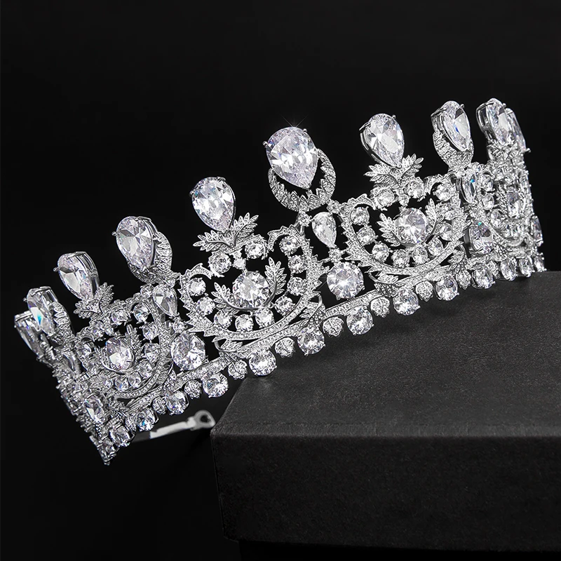 YYSuniee Shiny Crystal Tiaras and Crowns Princess Queen Crown Silver Color Tiara Diadem Bridal Wedding Hair Accessories Jewelry