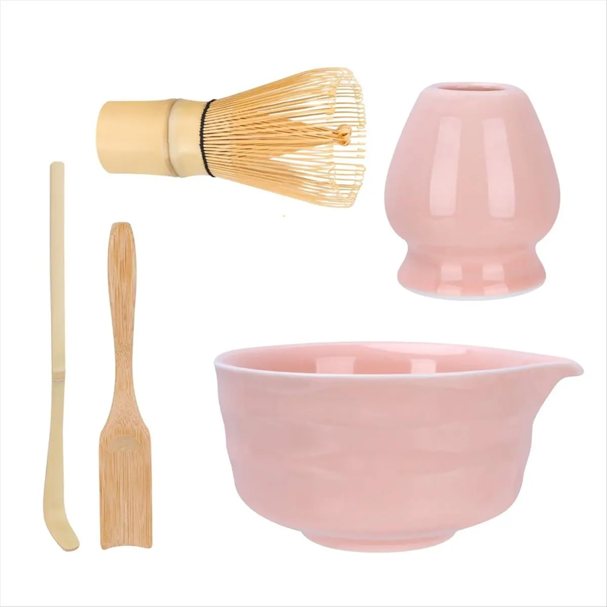2026 Trend 5Pcs Japanese Ceramic Matcha Gift Box Matcha Tea Set with Whisk Spoon and Bowl Sumptuous Grinder Brush Tea Tools