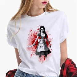 Alice Madness Returns tshirt women streetwear summer anime t-shirts female comic Japanese designer clothing