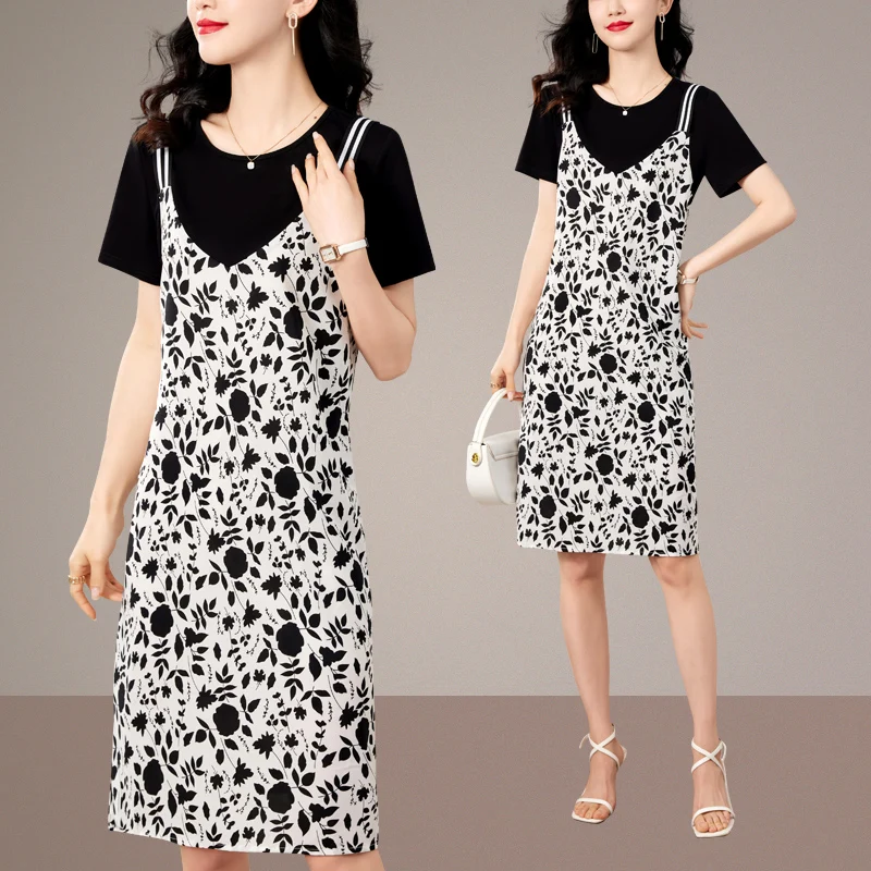 

Summer New Faion Women's Dr Svel Slimming Midi Skirt Polyester Cotton Blend Comfortable Fit Casual Office Wear