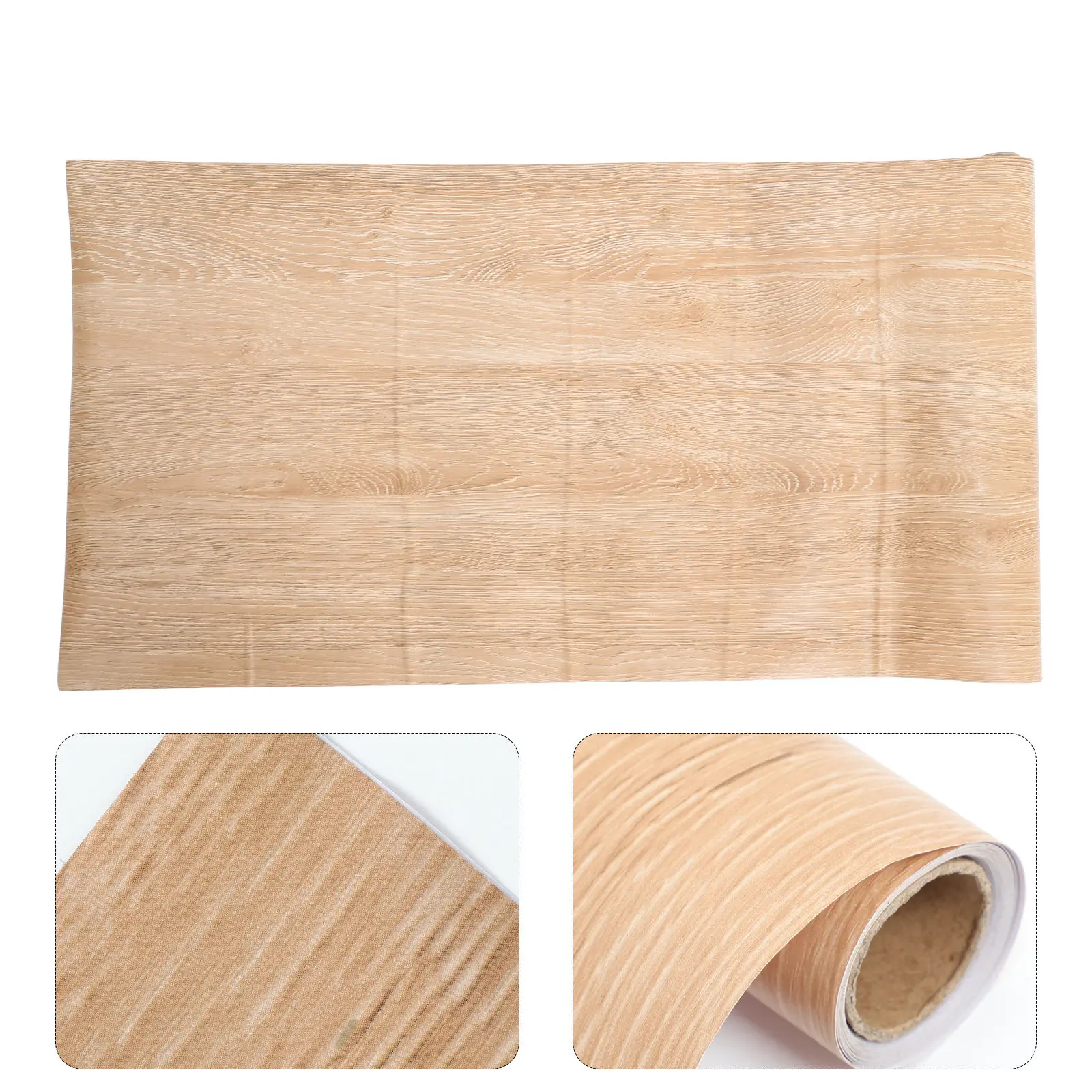 1 Roll Waterproof PVC Wood Grain Peel and Stick Furniture Sticker for Cabinets Shelves Wardrobes Tables Desktops Rustic Walnut