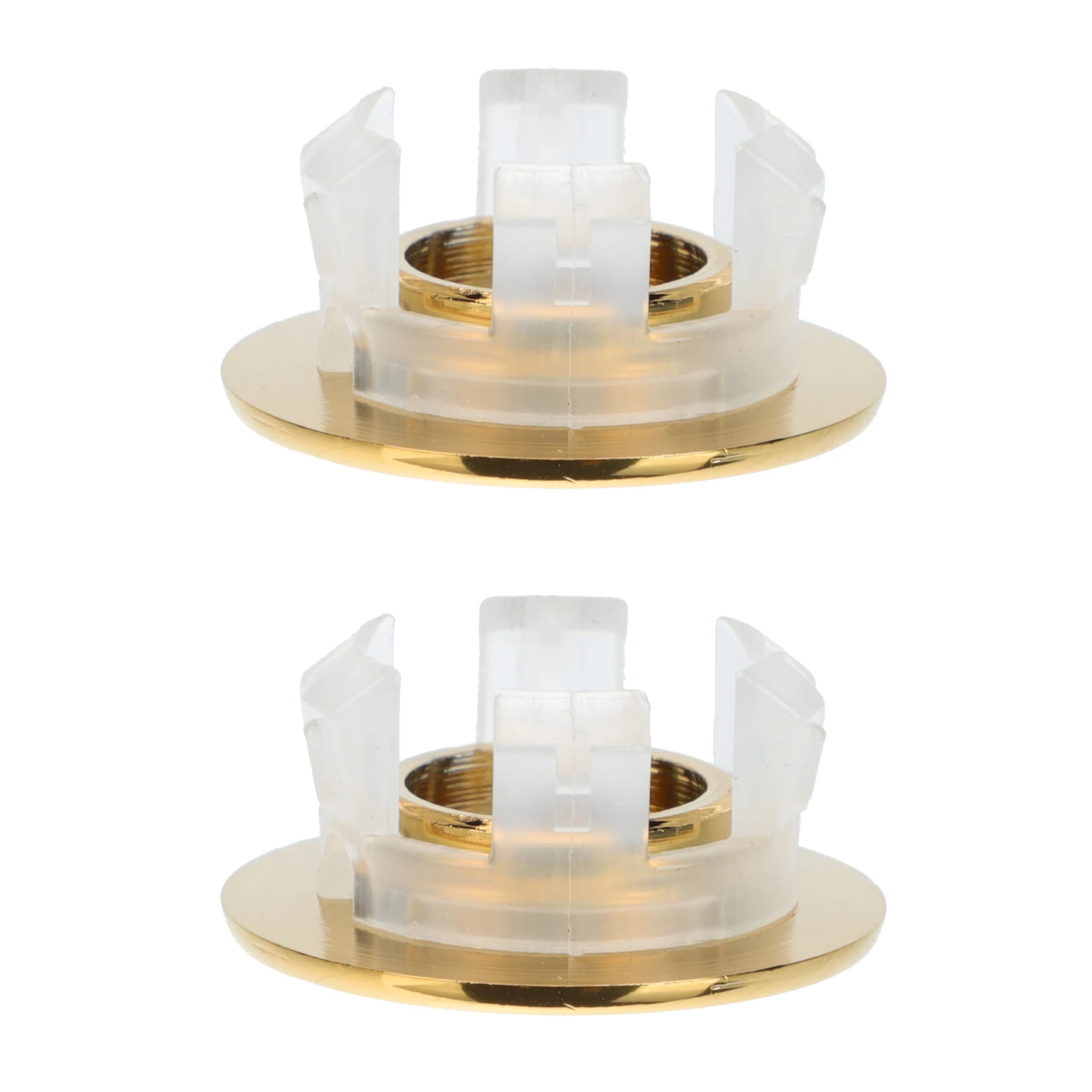 

2 Pcs Copper Overflow Ring Accessories Brushed Gold Round Cover for Sink Tub Drain Plug Easy Install Bathroom Facility