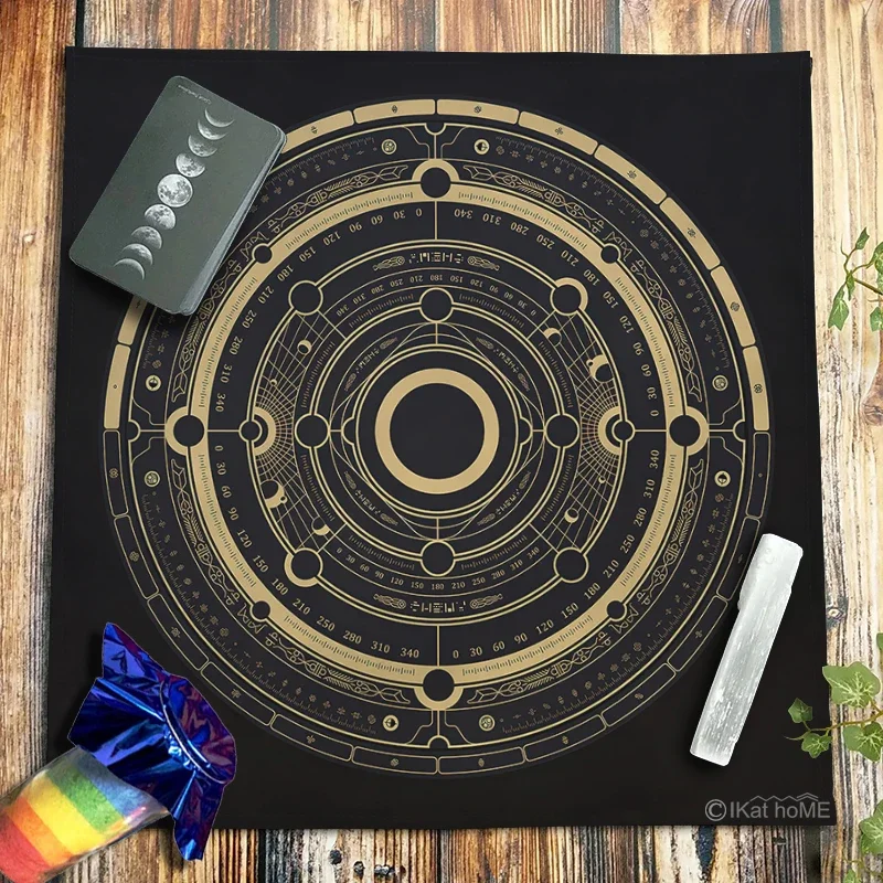 Board Game Tarot Tablecloth Altar Cloth Planetary Compass Pendulum Wheel Of The Zodiac Astrology Witchcraft Oracle Card Pads