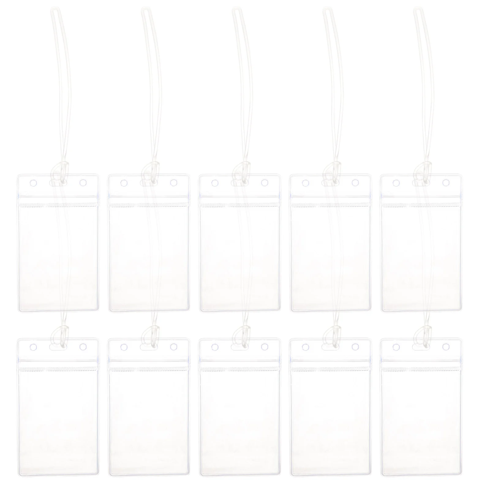 10 Pcs Transparent Luggage Tag Cruise Tags Id Holder Card with Lanyard Sleeve Carnival Suitcases Label PVC Cover Bag