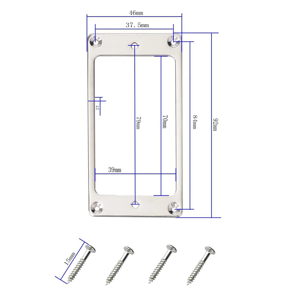 Sostituzione del telaio della copertura dell'anello pickup Humbucker in metallo compatibile con le chitarre elettriche per montaggio su chitarra LP (nero) XQ