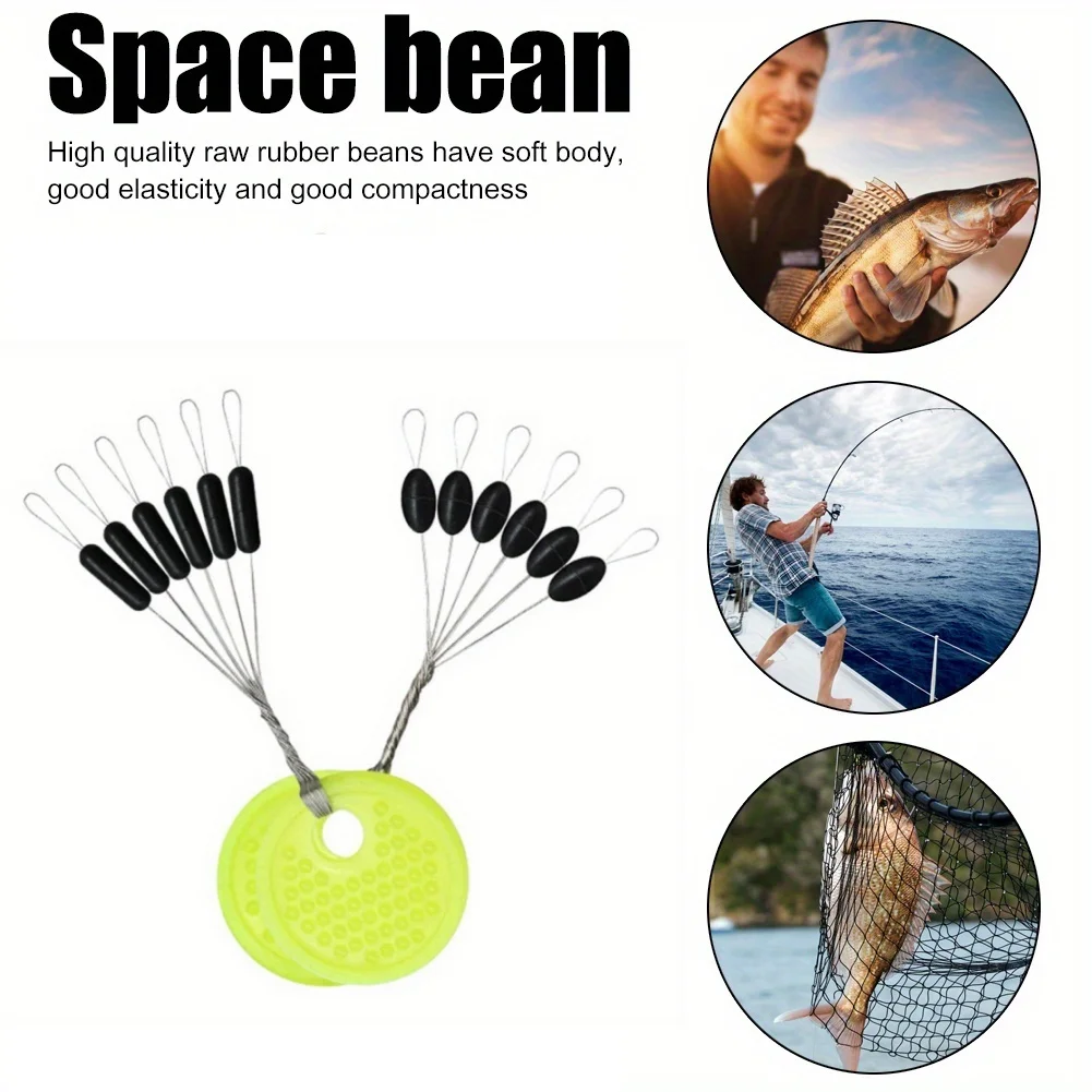 10 groups of rubber space beans, sea carp, black rubber plugs, outdoor fishing, positioning bean floats. Fishing gear parts