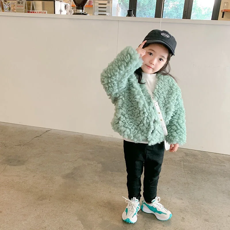 Fashion Baby Girl Boy Jacket Fluffy Fleece Thick Infant Toddler Child Warm Sheep Like Coat Kid Outwear Baby Clothes 1-7Y