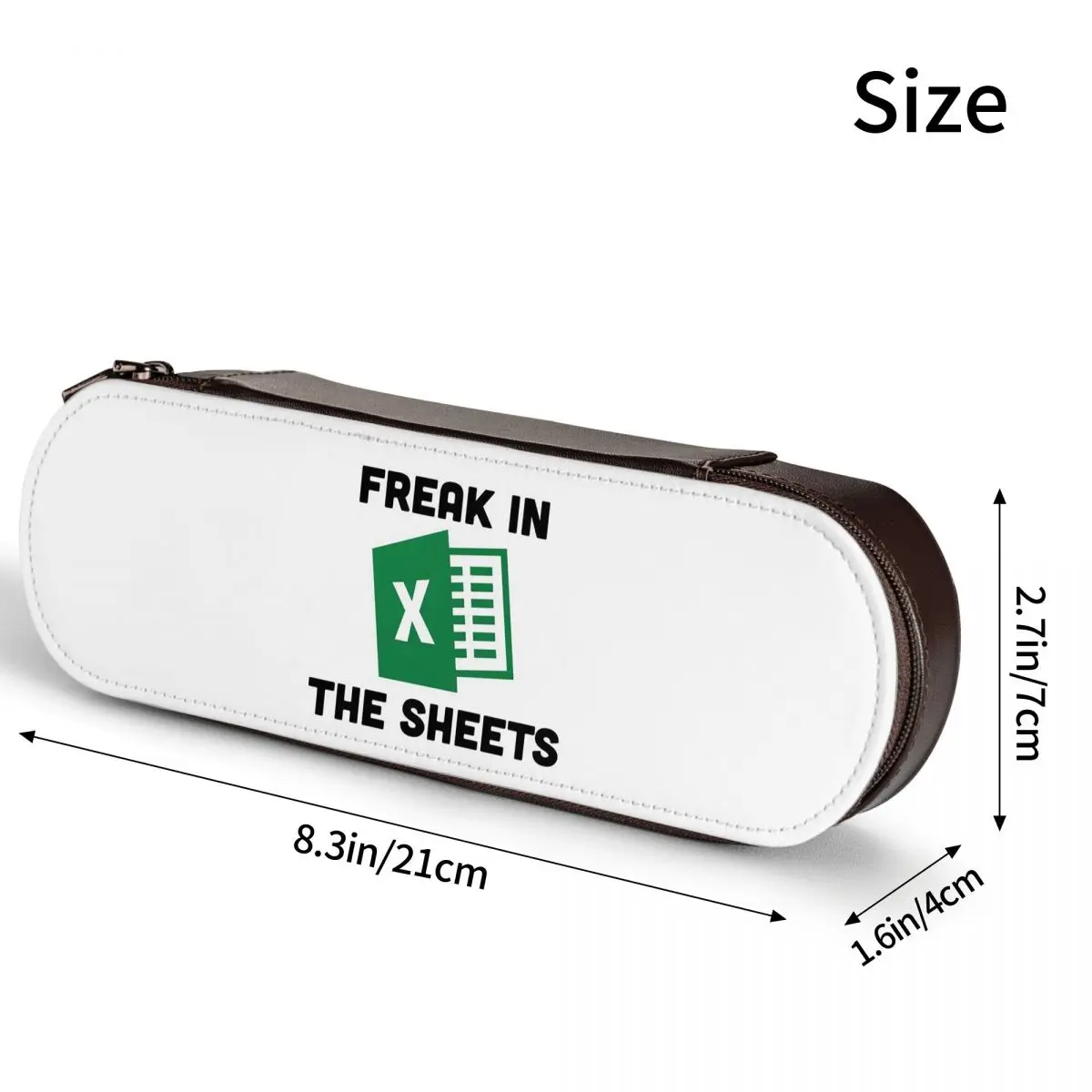 Freak In The Sheets Funny Spreadsheet Excel  Leather Pencil Cases Pen Holder Storage Stationery Supplies Pen Box