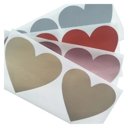 100pcs Scratch Off Stickers 70x80mm Love Heart Shape Rose Gold Color Blank For Secret Code Cover Home Game Wedding Message