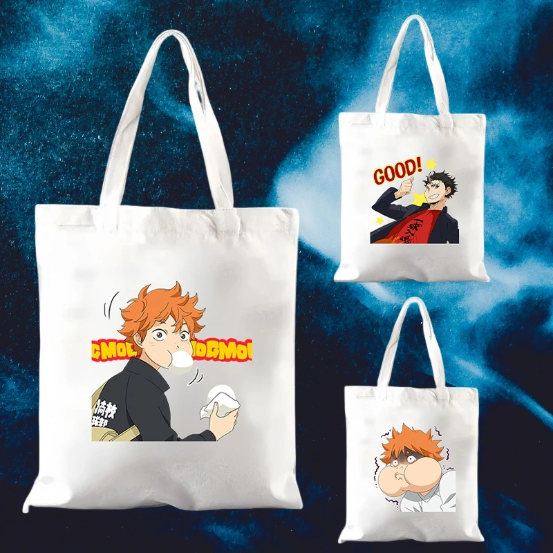 

Мультфильм Хайкю!! Холщовая сумка с принтом в стиле аниме, повседневная универсальная сумка для студентов, девочек и мальчиков, Kawaii, портативная дорожная сумка для покупок, сумка, подарки