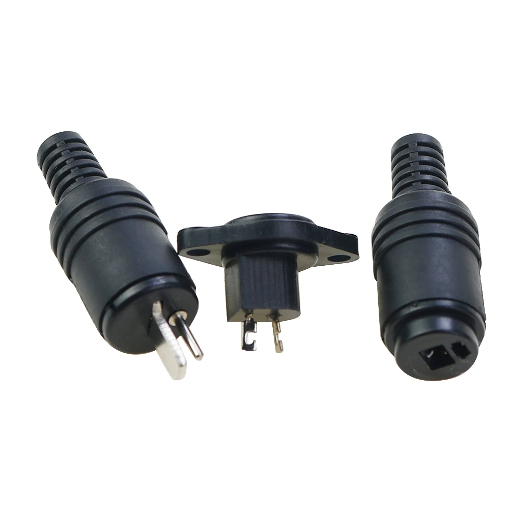 2PCS 2 pin Black DIN Plug Speaker and HiFi Connector Screw Terminals Connector Power Audio Lamp Signal Plug Adapters