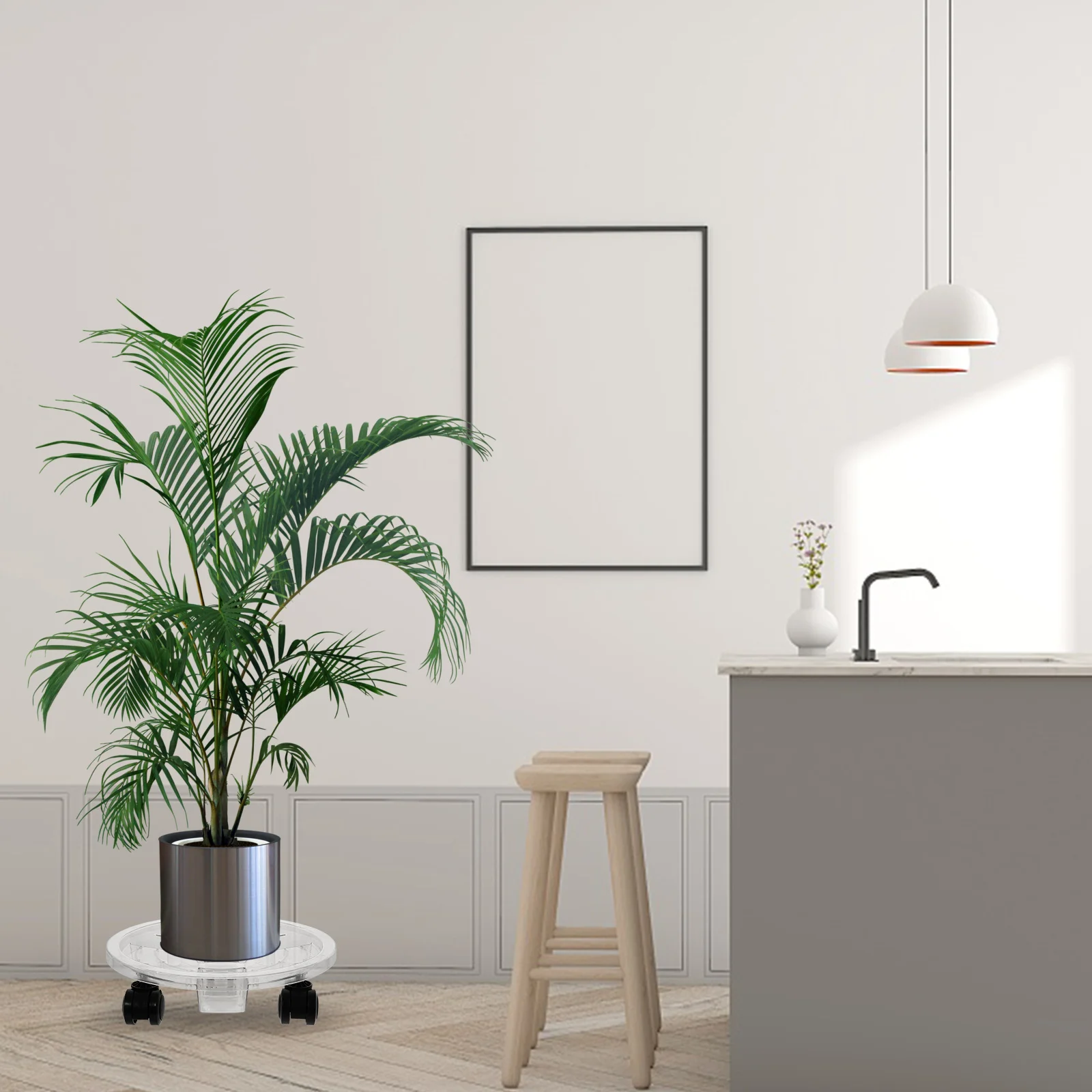 

Thickened Plastic Plant Tray 15.7 Inch Large Capacity Saucer For Flowerpots Bonsai Movable Pot Stand Rolling Base