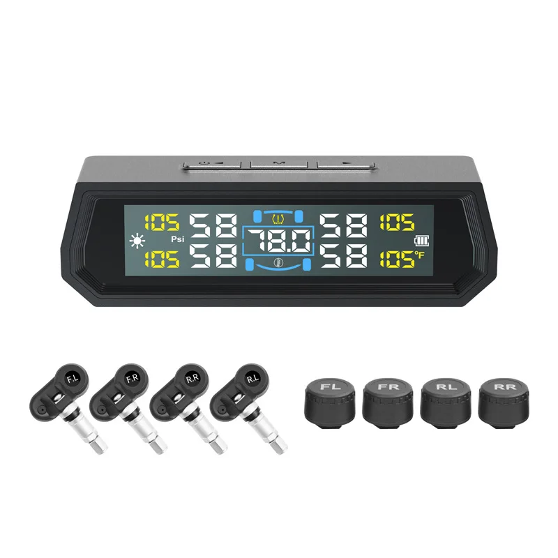 

T17 Solar Tire Pressure Monitoring Upgraded in-car Ambient Temperature Detection Function, Car Tire Four-wheel Tire Pressure
