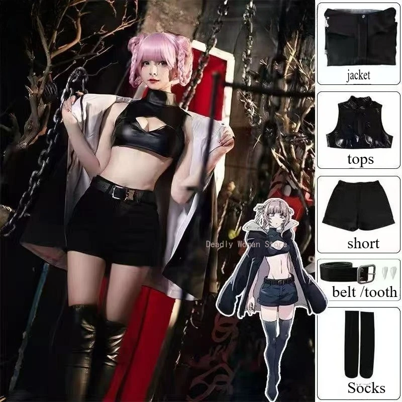 Image of AUF LAGER Nanakusa Nazuna Cosplay Kostüm Perücke Graben Jacke Anime CALL OF THE NIGHT Cosplay Halloween Karneval Outfits für Frauen
