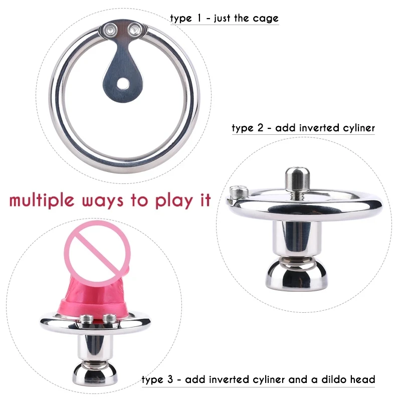 Small Negative Cock Cage Fu Fu Sissy Chastity Inverted Male Chastity Cage Chastity Belt Penis Rings Metal BDSM Sex Toys for Man