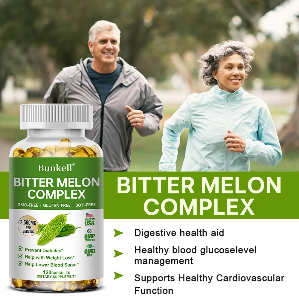 

Organic Bitter Melon Extract Capsules - Blood Sugar Balance Health Detoxification Skin Beauty, Digestive Health Supplement