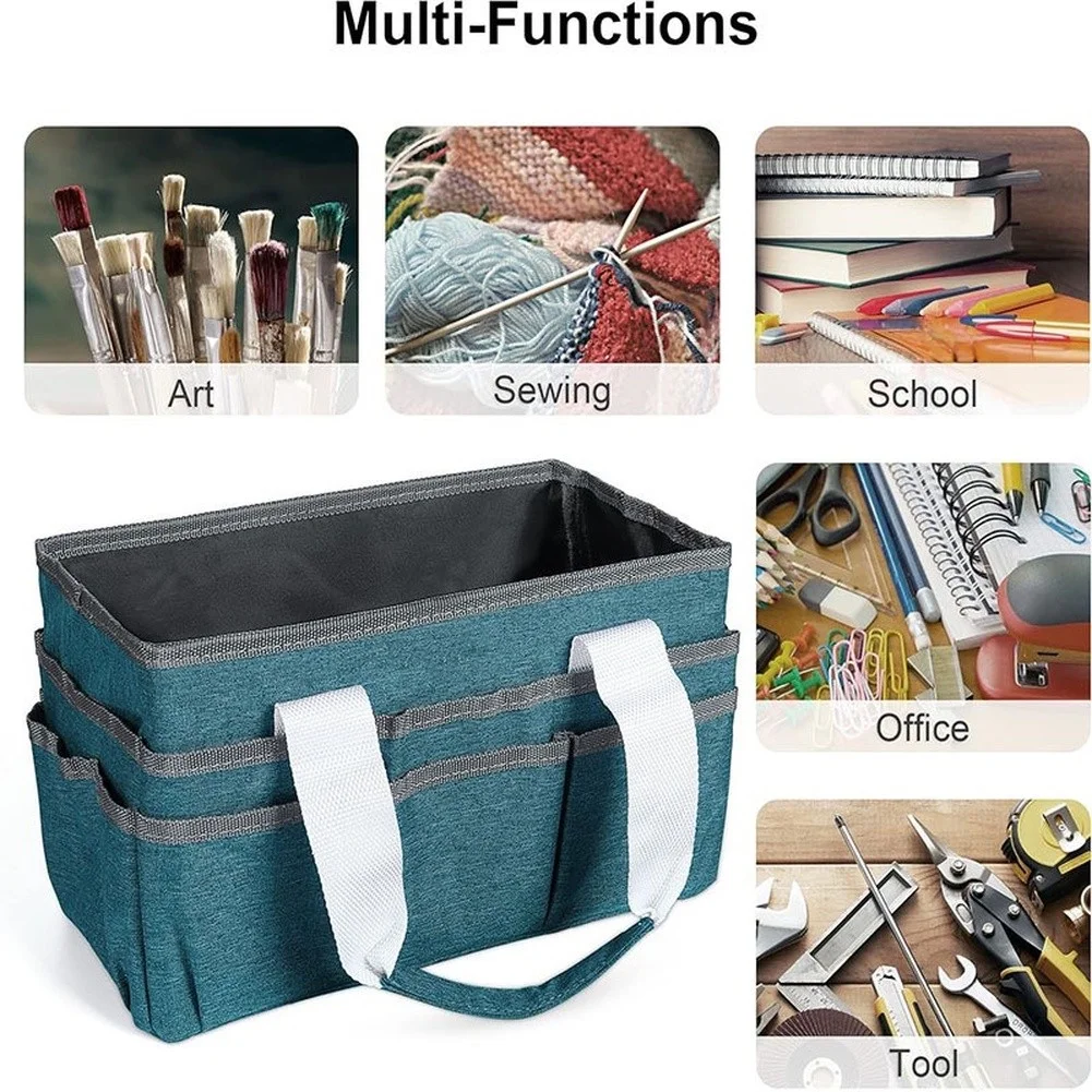 16-Pocket Art Supply Tote Bag for Sewing Teachers Gardeners Crafters Organizing Supplies Tools and Accessories