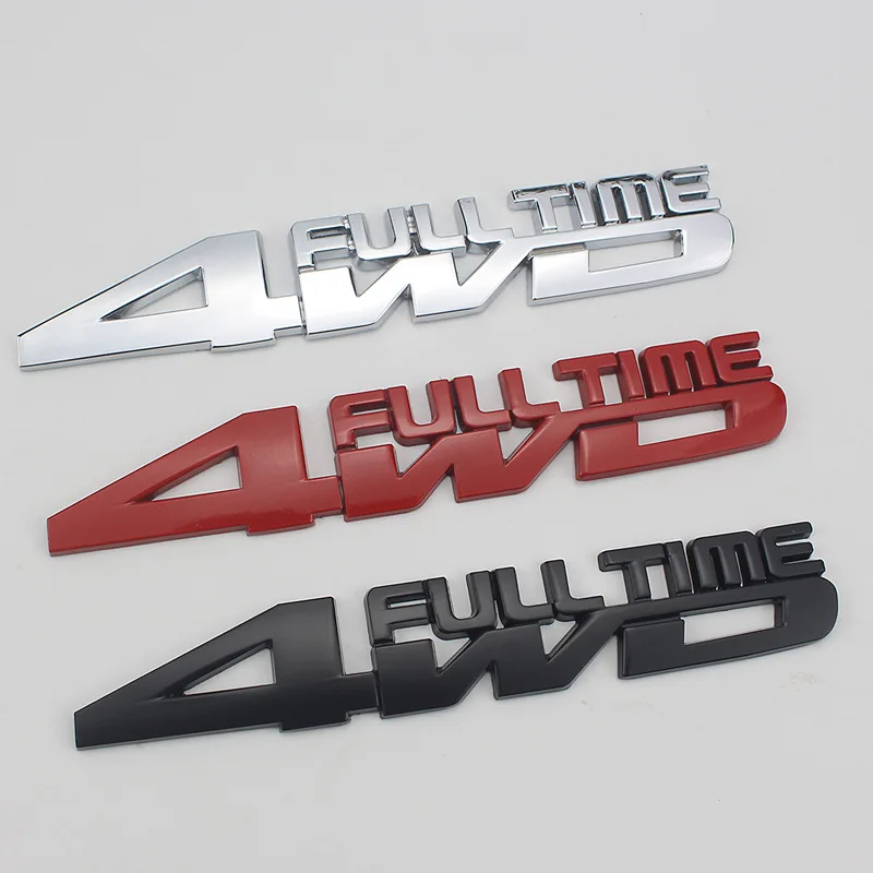 

1 PCS 3D Metal 4WD Full Time Chrome Emblem Badge sticker car Styling for Wrangler Guide Jeep Toyota Subaru Car Styling