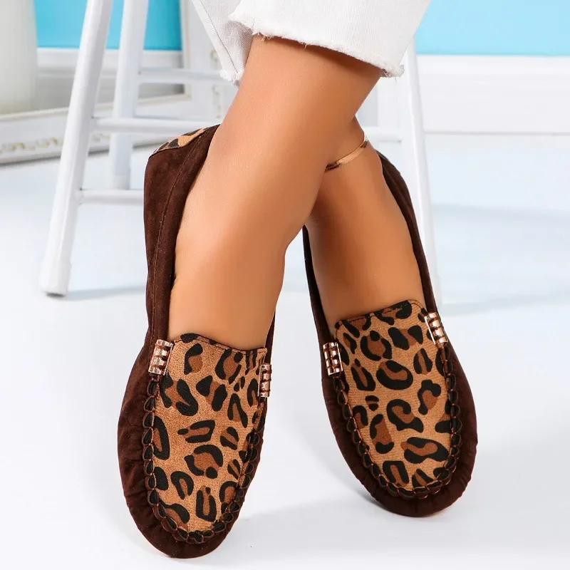 Leopard Flats donna mocassini scarpe Casual Sport Sneakers autunno moda 2024 New Walking Cozy Shoes Brand Dress Mujer Zapatos