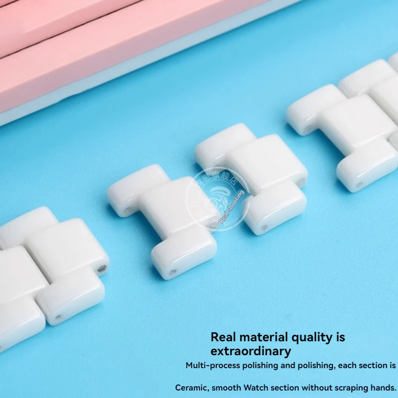 Pulseira de cerâmica côncava 20*11mm 18*10mm 16*8mm para gucci omega gc guess cartier pasha notch pulseira unissex acessórios