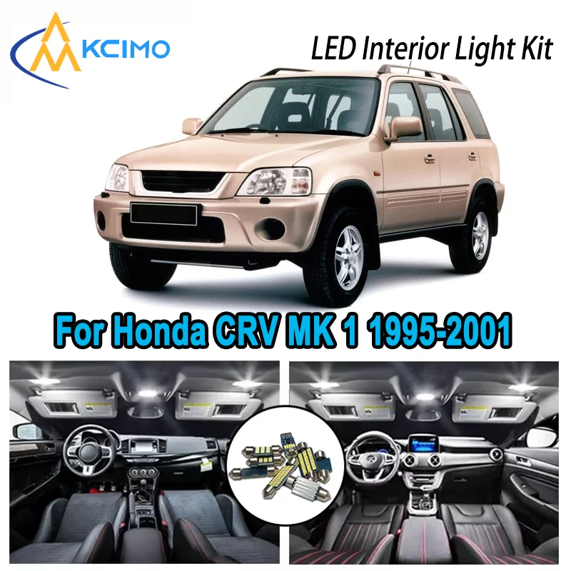 

High-Quality LED Interior Kit for Honda CRV MK 1 1995-2001 1996 1997 1998 Premium Error-Free Dome Map Trunk Automotive Lamps