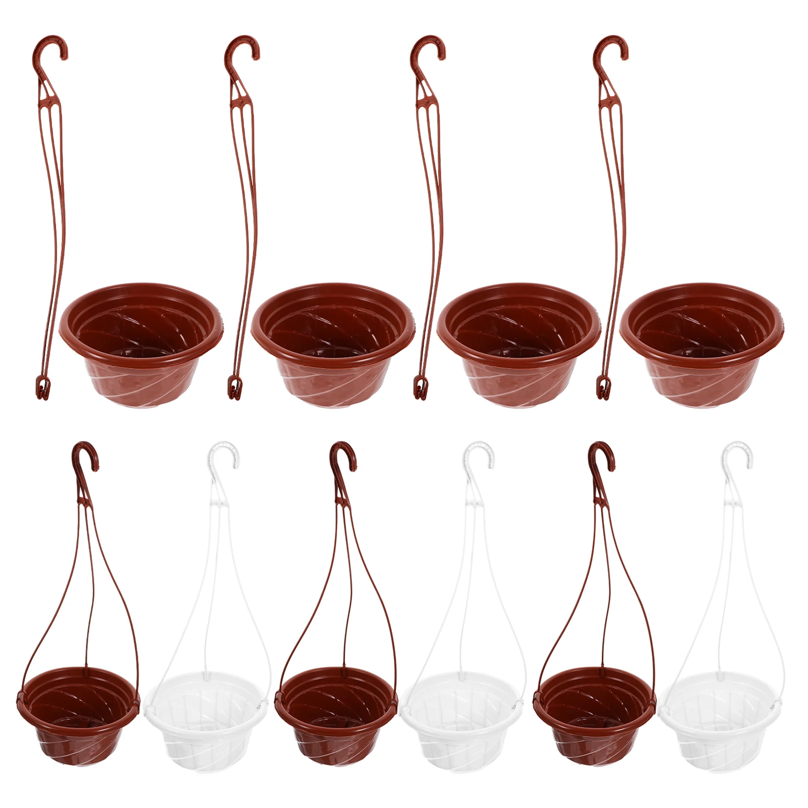 

16pcs Hanging Flower Pot Chlorophytum Planters Plastic Basket for Threaded Basin Red White Set