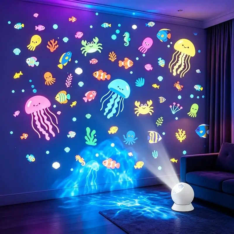 Dynamic Rotating Projector Light LED Jellyfish Ocean Projector Light USB Atmosphere Night Light For Room Decoration