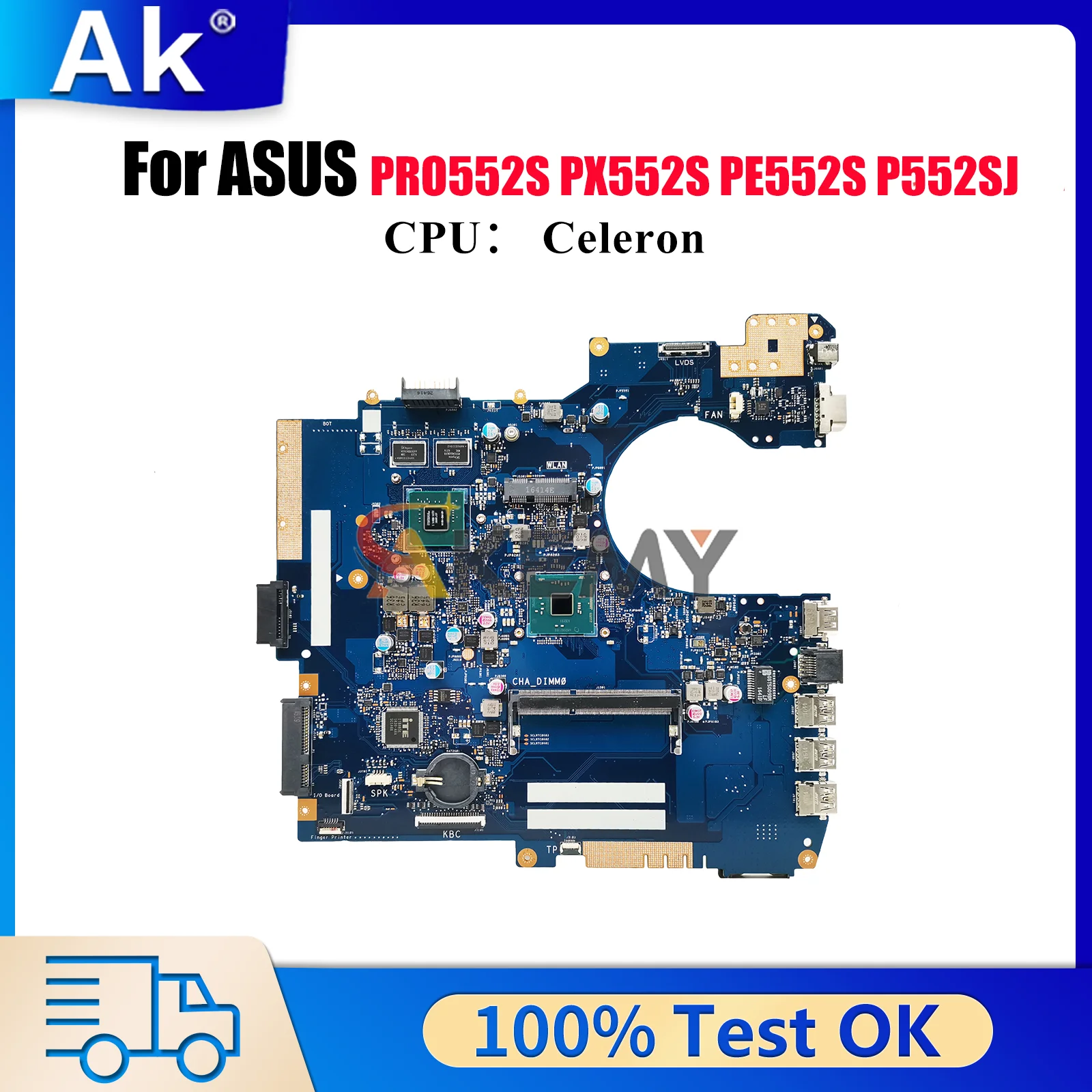 

P552SJ Материнская плата для ноутбука ASUS ProArt PX552S PRO552S P552S P552SJ PE552S Материнская плата для ноутбука с процессором Celeron 105% теста в порядке