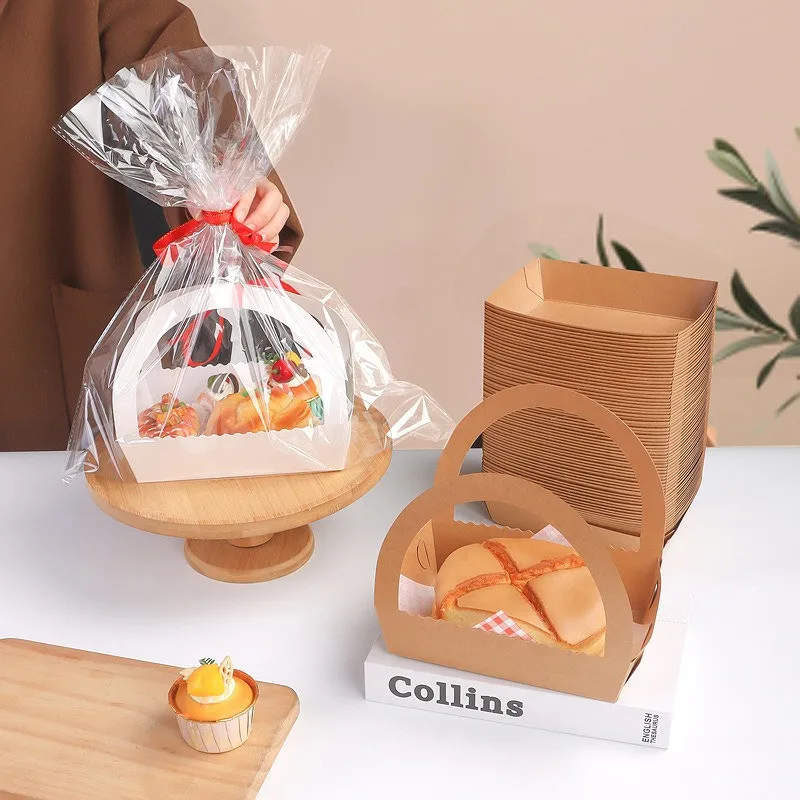 10pcs Disposable Folding Kraft Paper Boat Picnic Open Box Barbecue Fried Food Hot Dog Snack Packaging Boxes