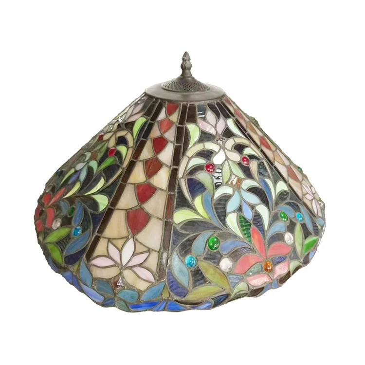 Stained Glass Colorful Leaf Lampshade