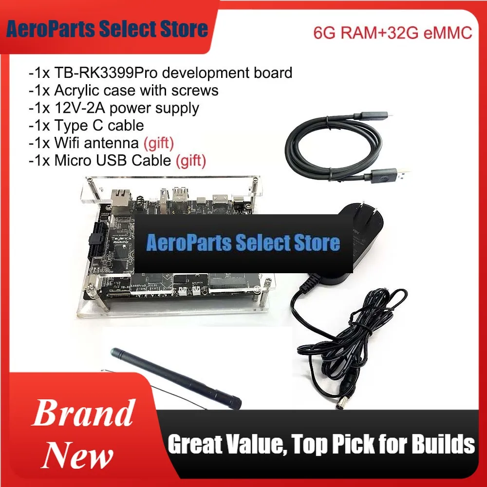 AeroPartsRK3399Pro AI Development Kit Single Board Computer For Artiticial Intelligence Deep Learning Accelerate TensorFlow Andr
