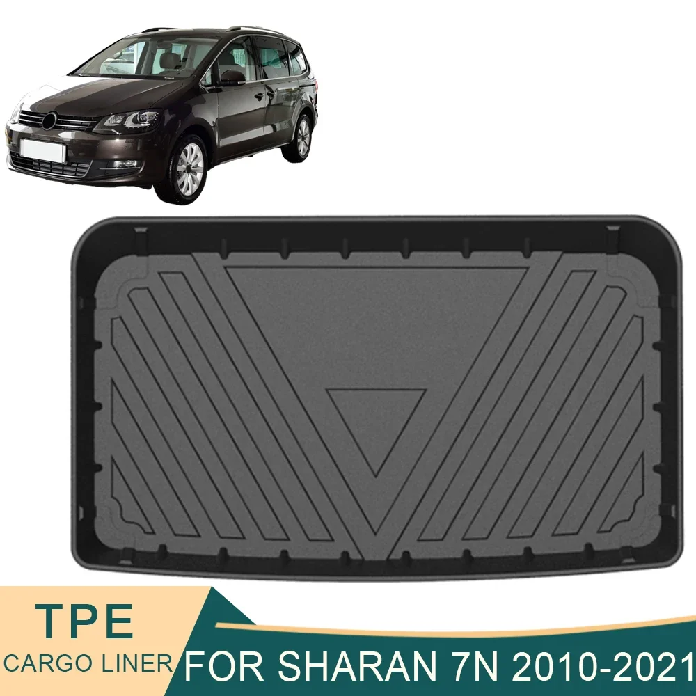 For VW Volkswagen Sharan 7N 2010-2021 Car Cargo Liner All-Weather TPE Non-slip Trunk Mats Boot Tray Carpet Interior Accessories