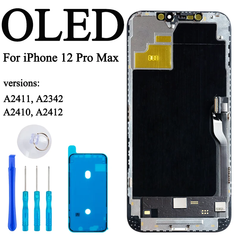 IPhone 12 pro max,a2411,a2342,a2410,a2412用の新しいプレミアム3DLCD