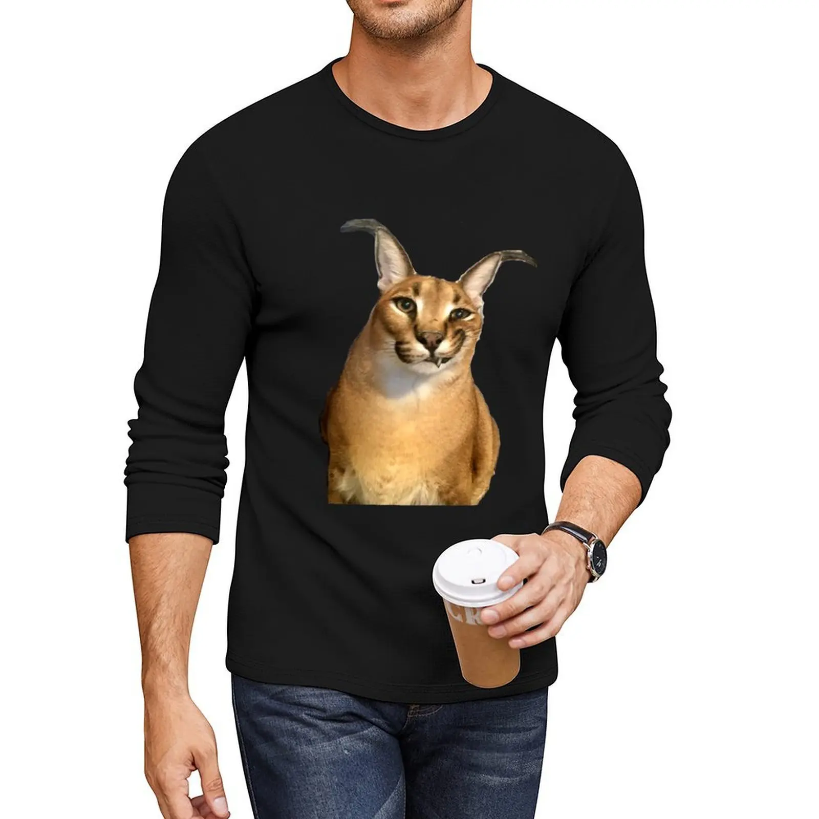 

Big Floppa Long T-Shirt aesthetic clothes sweat shirts boys t shirts anime T-shirt men