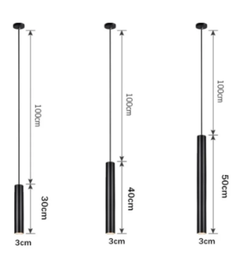 Imagem -05 - Led Cilindro Pingente Luzes Tubo Longo Teto Pendurado Luz Pingente Sala de Jantar Loja Café Bar Fundo Decoração Iluminação