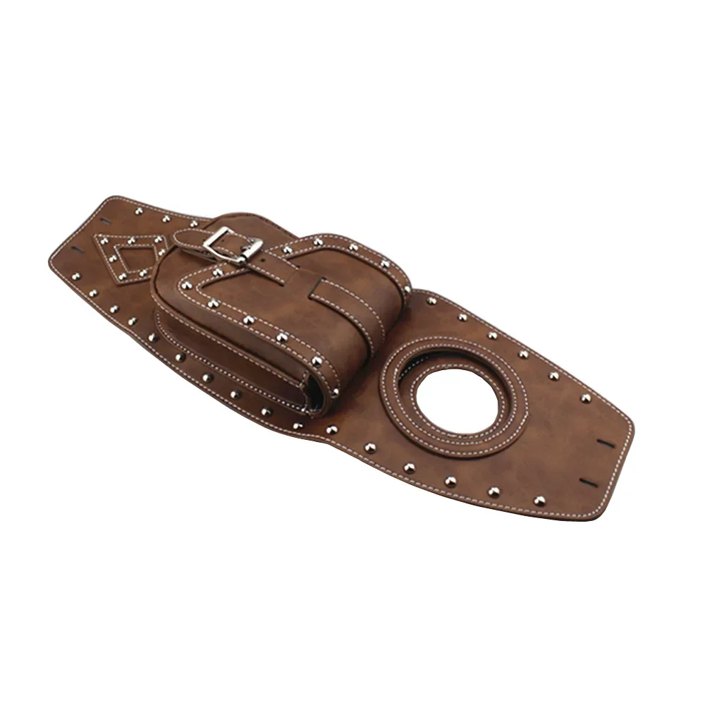 Motorcycle PU Leather Oil Fuel Tank Cover Panel Bag For Harley Sportster XL 883 1200 Honda Suzuki Kawasaki Touring
